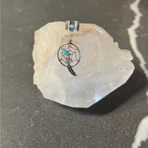 Turquoise ear cuff in sterling silver